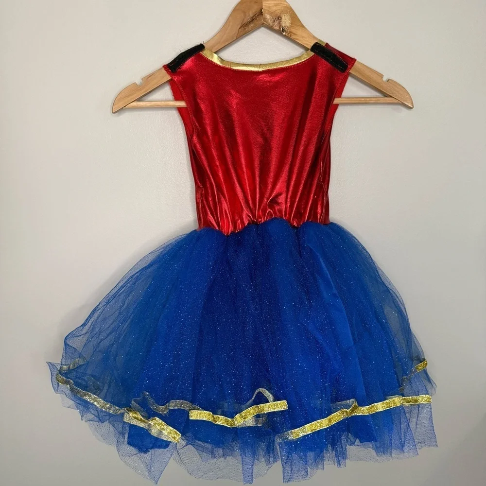 Wonder Woman Superhero Tutu Dress for Kids - Red and Blue
